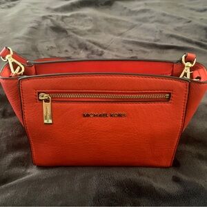 Michael Kors orange leather crossbody bag